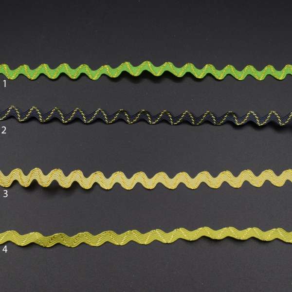 Тесьма вьюнок с метанитью 10мм в ассортименте