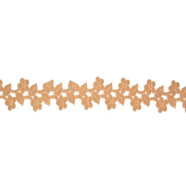 Тесьма замшевая цветочек бежевая