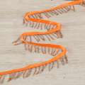 Бахрома бисерная на атласной ленте оранжевая, цветной бисер