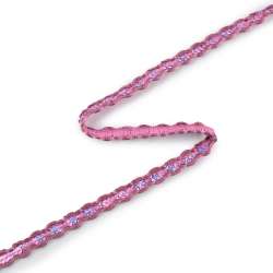 Тесьма с пайетками плетеная 15мм сиреневая темная