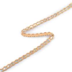 Тесьма с пайетками плетеная 15мм бежевая