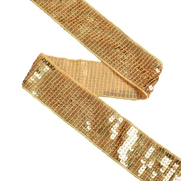 Тесьма с пайетками 40мм золото