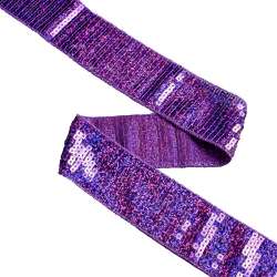 Тесьма с пайетками 40мм фиолетовая