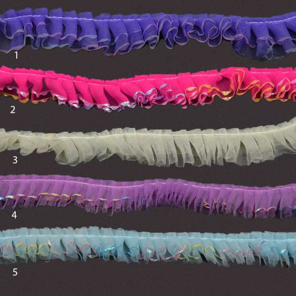 Тесьма рюш из органзы 25мм в ассортименте