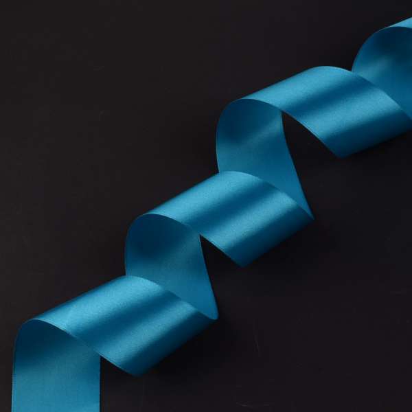 Лента атласная 50мм голубая темная