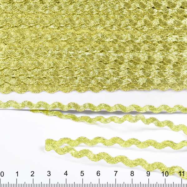 Тесьма вьюнок метанить 10мм золото (24м)