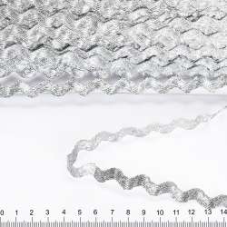 Тесьма вьюнок метанить 15мм серебро