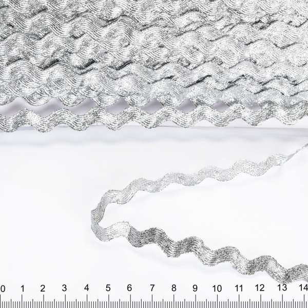 Тесьма вьюнок метанить 15мм серебро