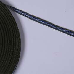 Лента ременная 12мм оливковая с серо-синей полоской 05В2Г27