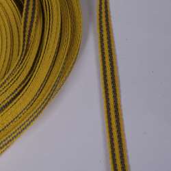 Лента ременная 12мм желтая с серой полоской 05В2Г27