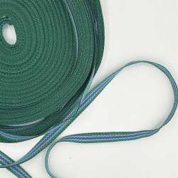 Лента ременная 12мм зеленая с розово-синей полоской 05В2Г27