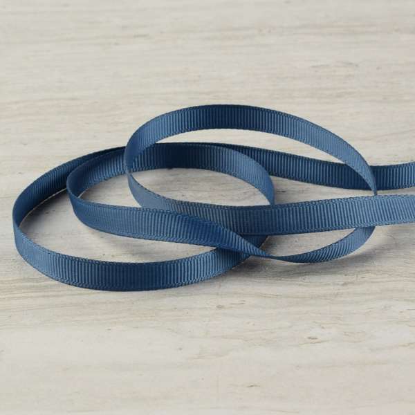 Лента репсовая 10мм серо-синяя