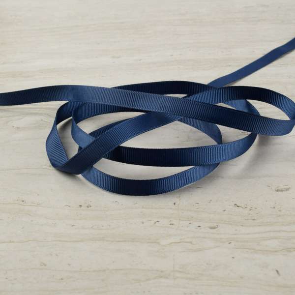 Лента репсовая 10мм синяя темная
