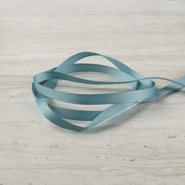 Лента репсовая 10мм бирюзово-серая