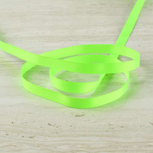 Лента репсовая 10мм желтая неон