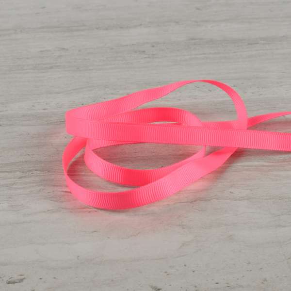 Лента репсовая 10мм розовая неон