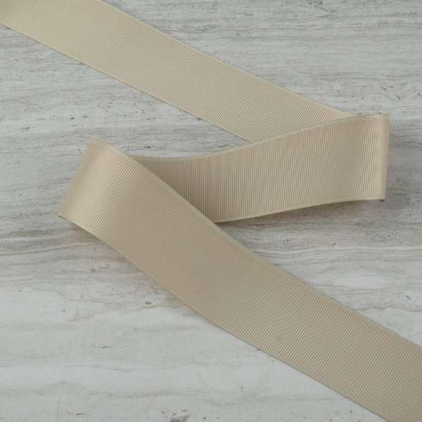 Лента репсовая 40мм бежевая темная
