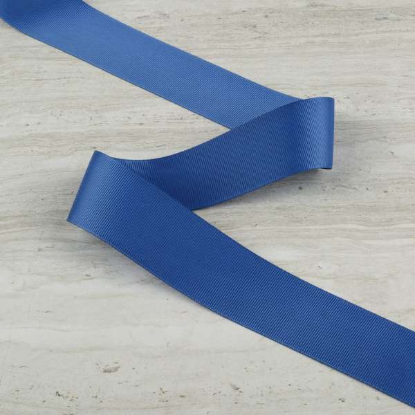 Лента репсовая 40мм синяя