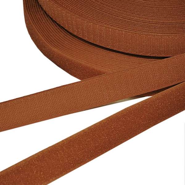 Лента липучка 25мм коричнево-рыжая №12
