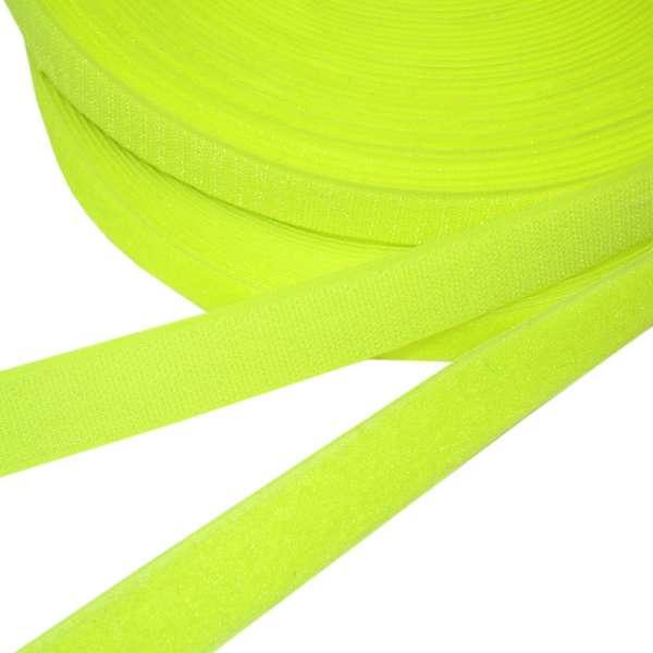 Лента липучка 25мм желтая неон №16
