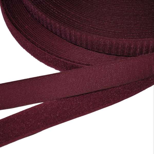 Лента липучка 25мм бордовая темная №20