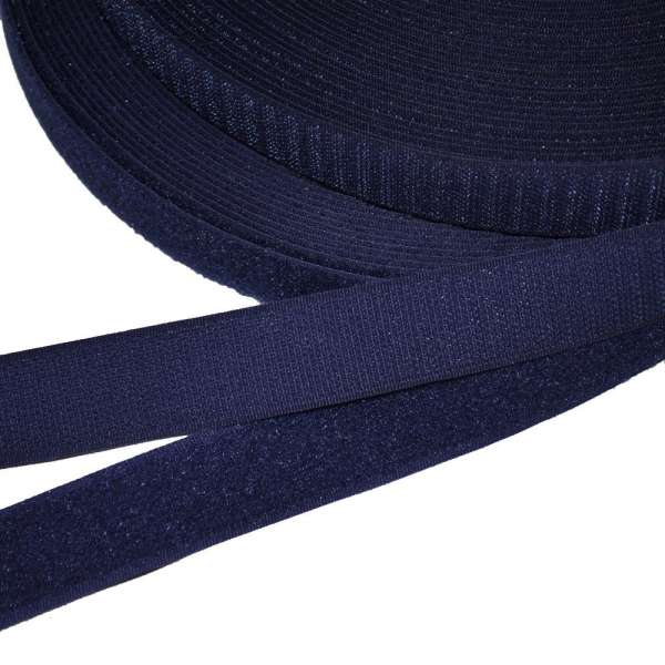 Лента липучка 25мм синяя темная №22