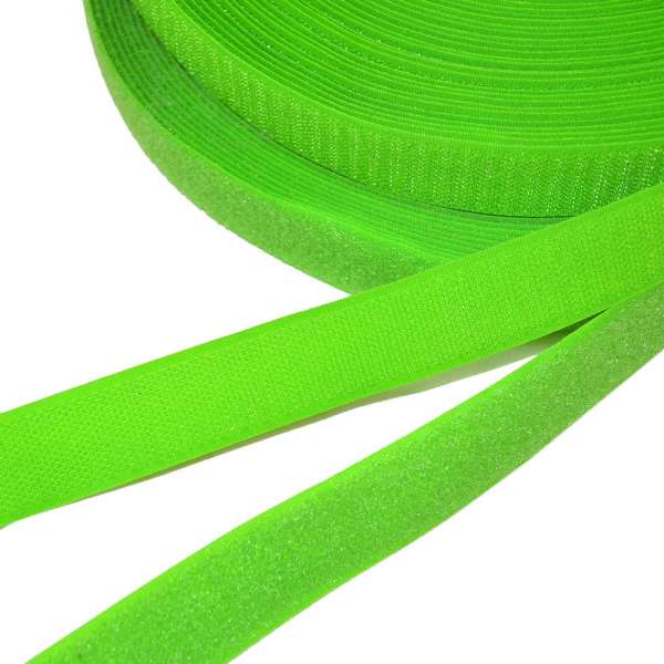 Лента липучка 25мм салатовая неон №35