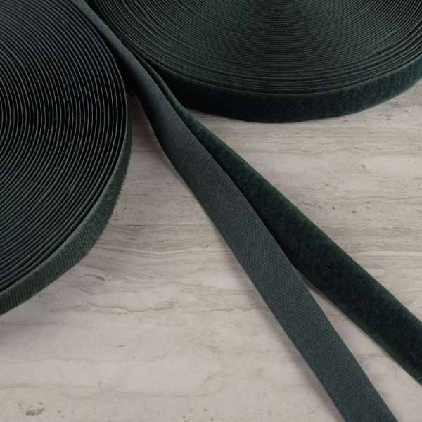 Лента липучка 20мм зеленая темная