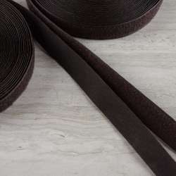 Лента липучка 20мм коричневая темная