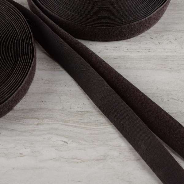 Лента липучка 20мм коричневая темная