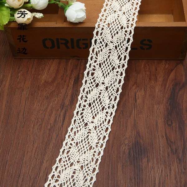 Кружево хлопковое бежевое 40мм
