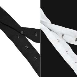 Лента застежка с крючками и петлями хлопковая белая