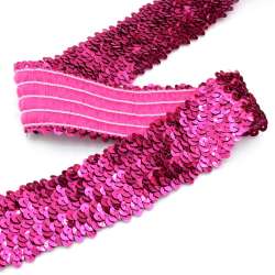 Резинка с пайетками фуксия 45мм