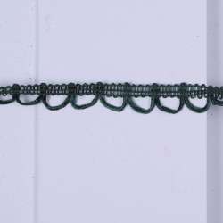 Тесьма петельки 15мм зеленая темная