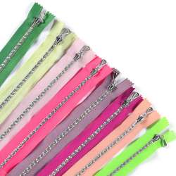 Молния М-20 неразъемная зубцы цветная голограмма цвет в ассортименте