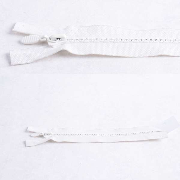 Молния М-20 со стразами белая