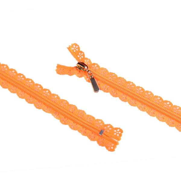 Молния ажурная спиральная М-20 Тип-7 неразъемная оранжевая