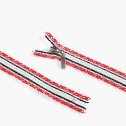 Молния ажурная спиральная М-20 Тип-7 неразъемная бело-красно-черная