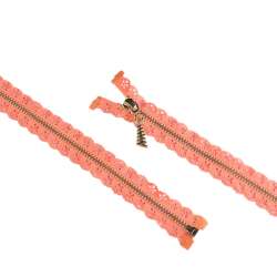 Молния ажурная металл М-58 Тип-7 разъемная персиковая