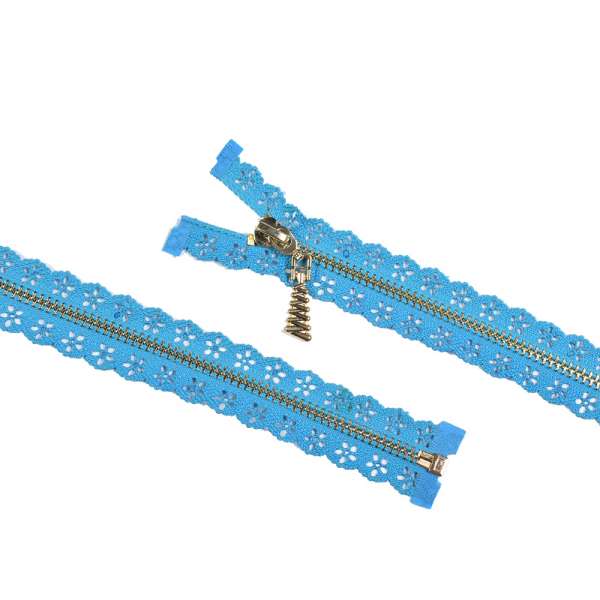 Молния ажурная металл М-70 Тип-7 разъемная бирюзовая