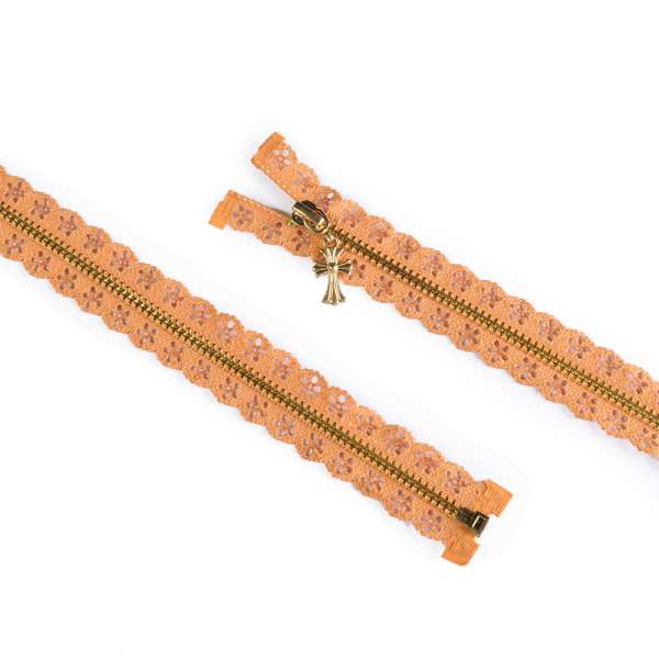 Молния ажурная металл М-70 Тип-7 разъемная оранжевая