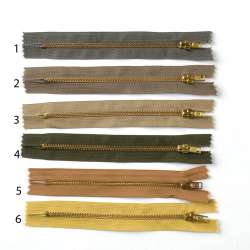 Молния металл М-14 Тип-3 неразъемная х/б золото, в ассортименте