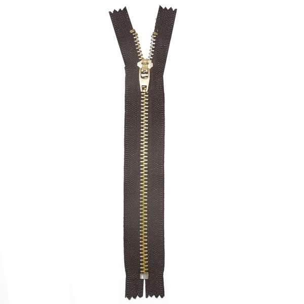 Молния металл М-18 Тип-3-5 неразъемная х/б коричневая темная