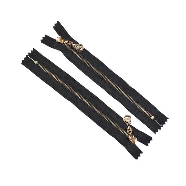 Молния металл М-18 Тип-3 неразъемная х/б золото черная