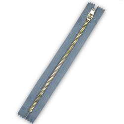 Молния металл М-25 Тип-3-5 неразъемная х/б серо-голубая