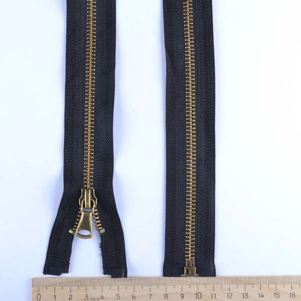 Молния металл М-85 Тип-5 разъемная х/б антик черная