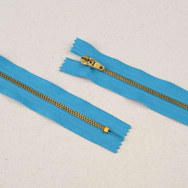 Молния металл М-18 Тип-4 джинсовая неразъемная бирюзовая