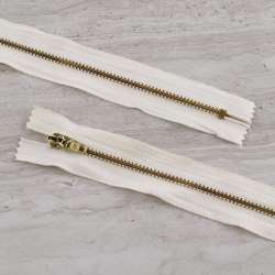 Молния металл М-18 Тип-4 джинсовая неразъемная молочная