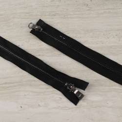 Молния металл М-100 Тип-5 разъемная 2 бегунка черная никель темный