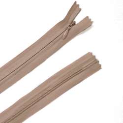 Молния потайная М-24 Тип-3 неразъемная х/б молочно-шоколадная с розовым оттенком